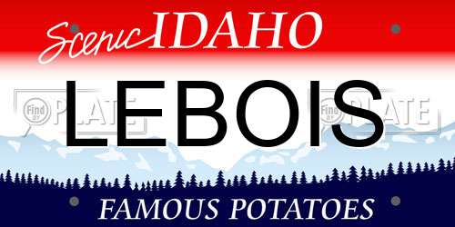 LEBOIS Idaho License Plate