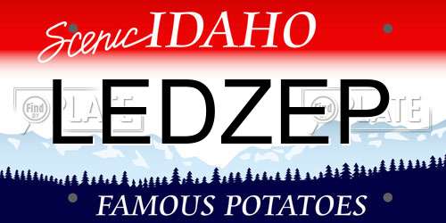 LEDZEP Idaho License Plate