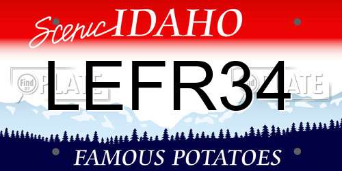 LEFR34 Idaho License Plate