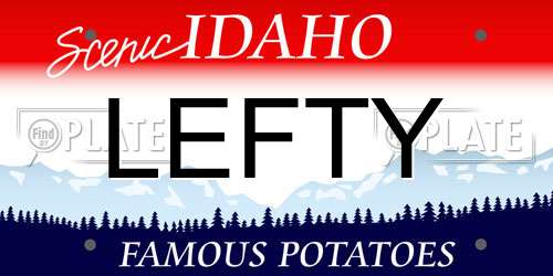 LEFTY Idaho License Plate
