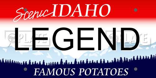 LEGEND Idaho License Plate