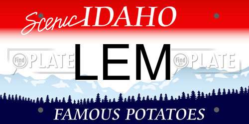 LEM Idaho License Plate