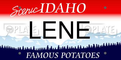 LENE Idaho License Plate