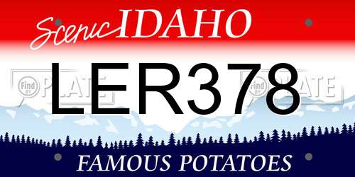 LER378 Idaho License Plate
