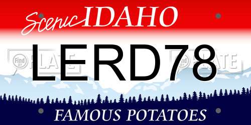 LERD78 Idaho License Plate