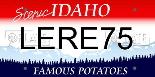 LERE75 Idaho License Plate