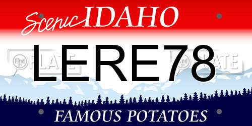 LERE78 Idaho License Plate