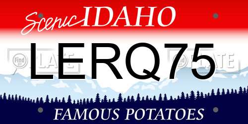 LERQ75 Idaho License Plate
