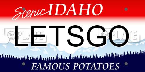 LETSGO Idaho License Plate