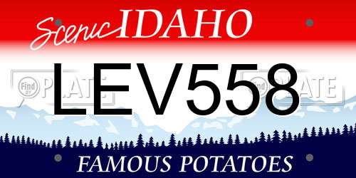 LEV558 Idaho License Plate