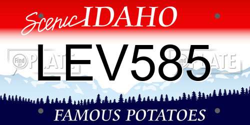 LEV585 Idaho License Plate