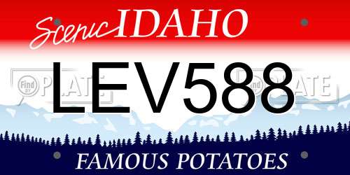 LEV588 Idaho License Plate