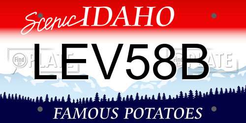 LEV58B Idaho License Plate