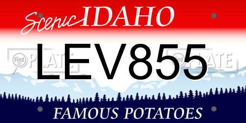 LEV855 Idaho License Plate
