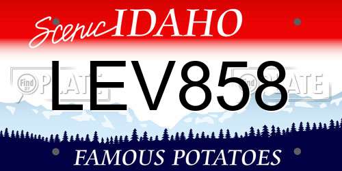LEV858 Idaho License Plate