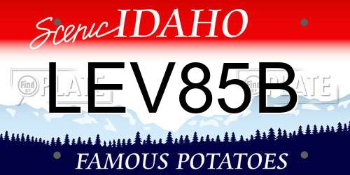 LEV85B Idaho License Plate