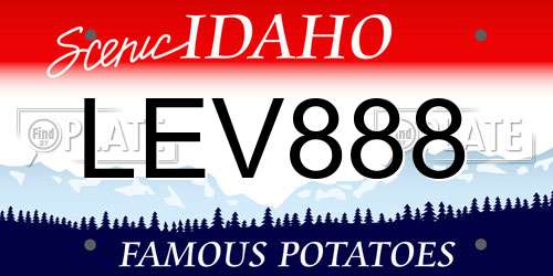 LEV888 Idaho License Plate