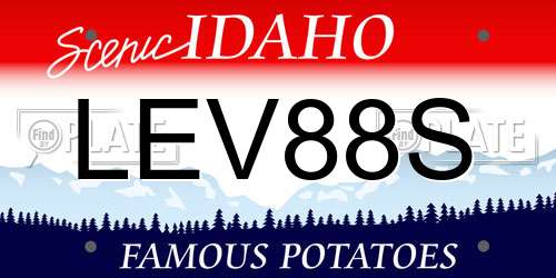 LEV88S Idaho License Plate