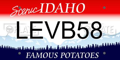 LEVB58 Idaho License Plate