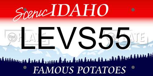 LEVS55 Idaho License Plate
