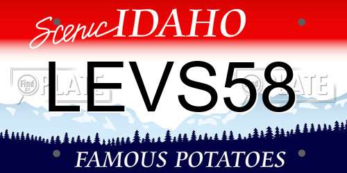 LEVS58 Idaho License Plate