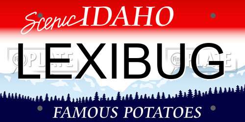 LEXIBUG Idaho License Plate