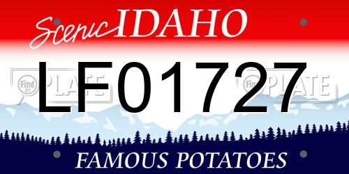 LF01727 Idaho License Plate