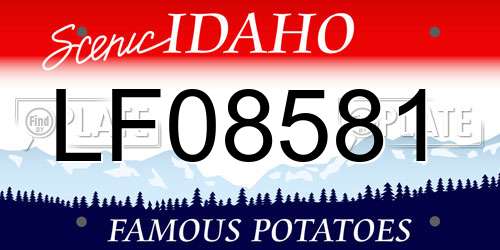 LF08581 Idaho License Plate