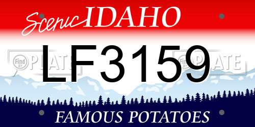 LF3159 Idaho License Plate