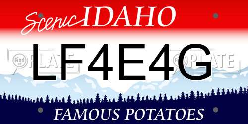 LF4E4G Idaho License Plate