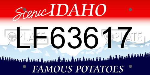 LF63617 Idaho License Plate