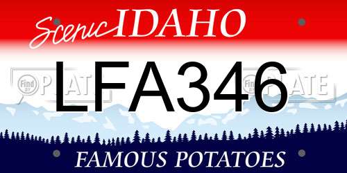 LFA346 Idaho License Plate