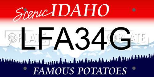 LFA34G Idaho License Plate