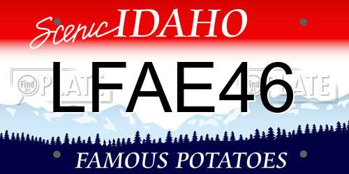 LFAE46 Idaho License Plate
