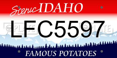 LFC5597 Idaho License Plate