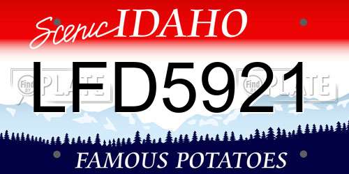 LFD5921 Idaho License Plate