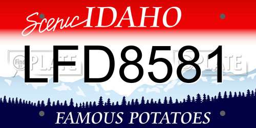 LFD8581 Idaho License Plate