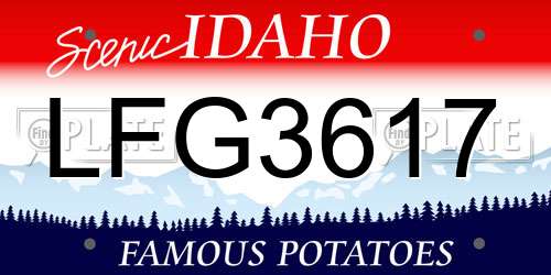 LFG3617 Idaho License Plate