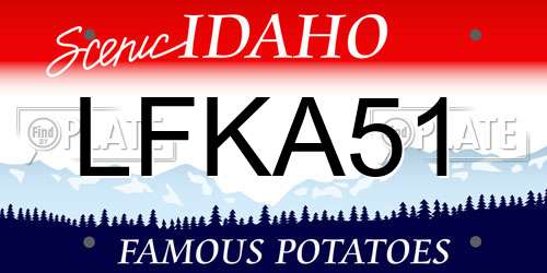 LFKA51 Idaho License Plate