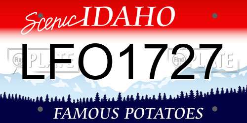 LFO1727 Idaho License Plate