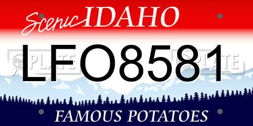 LFO8581 Idaho License Plate