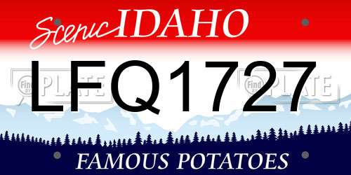 LFQ1727 Idaho License Plate