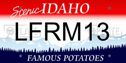 LFRM13 Idaho License Plate