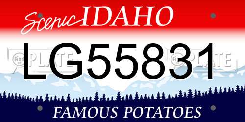 LG55831 Idaho License Plate
