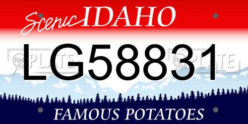 LG58831 Idaho License Plate
