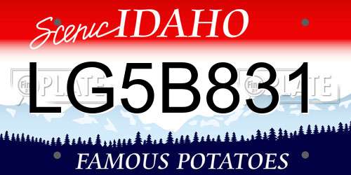 LG5B831 Idaho License Plate