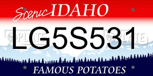 LG5S531 Idaho License Plate