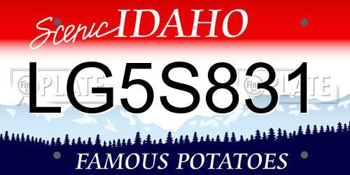 LG5S831 Idaho License Plate