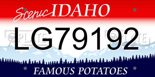 LG79192 Idaho License Plate