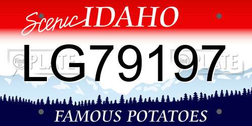 LG79197 Idaho License Plate